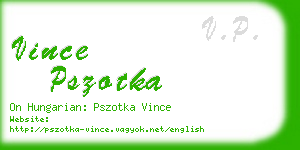 vince pszotka business card